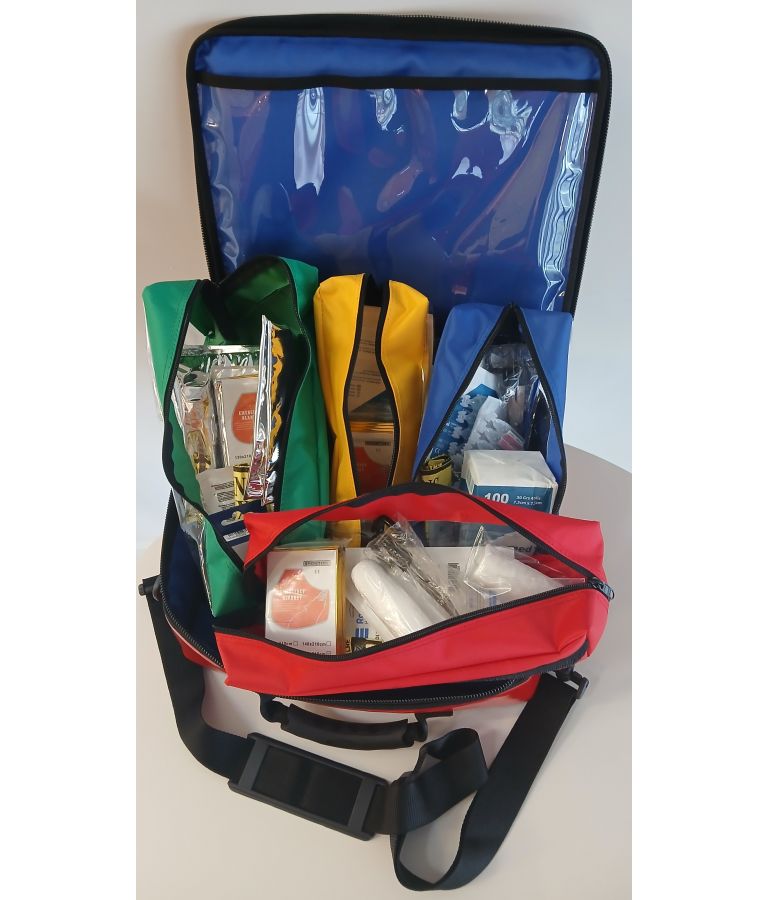 Sacoche de secours Remplie avec 4 pochettes